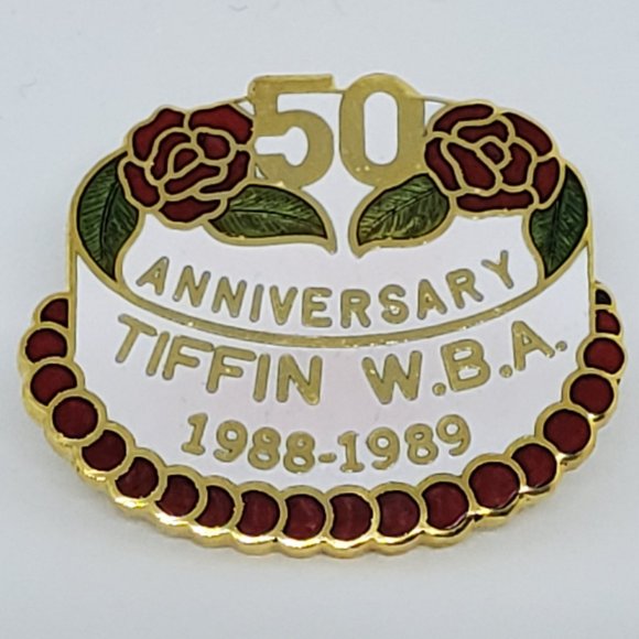 TIFFIN Ohio Women Bowling Assoc 50th Anniversary 1989 Lapel Pin Pinback - Picture 5 of 5
